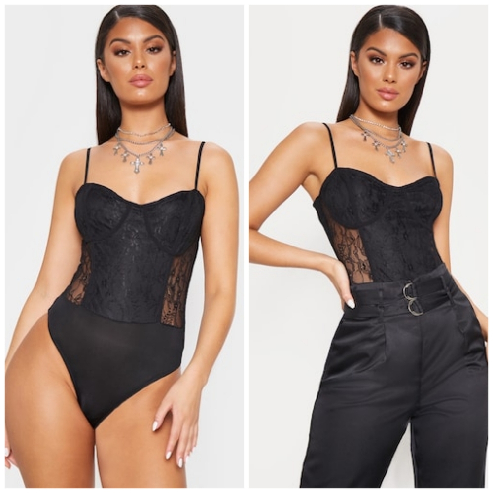 🖤 Prettylittlething Lace Cup Bodysuit